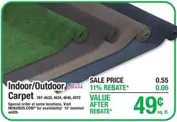 Menards Indoor/Outdoor Carpet offer