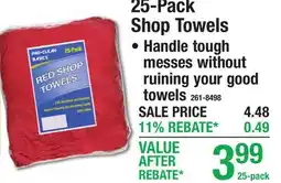 Menards 25-Pack Shop Towels offer