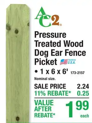 Menards Pressure Treated Wood Dog Ear Fence Picket offer