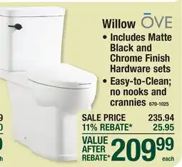 Menards Willow offer