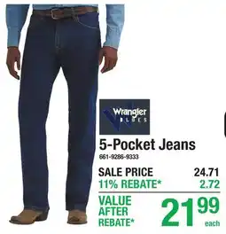 Menards Wrangler 5-Pocket Jeans offer