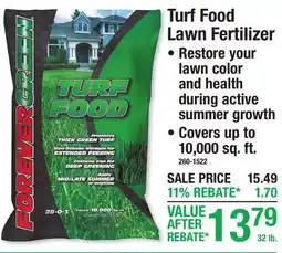 Menards Turf Food Lawn Fertilizer offer