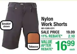 Menards Nylon Work Shorts offer