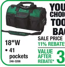 Menards TOOL BAG offer
