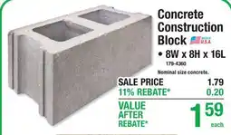 Menards Concrete Construction Block offer