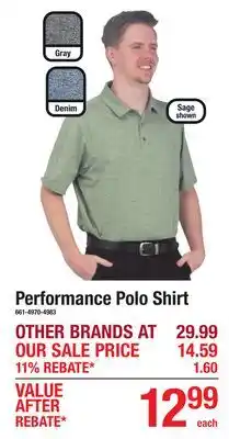 Menards North Hudson Performance Polo Shirt offer