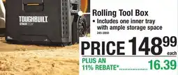 Menards Rolling Tool Box offer