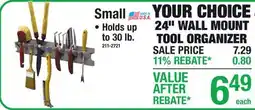 Menards Small 24 WALL MOUNT TOOL ORGANIZER offer
