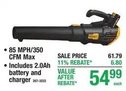 Menards 20V Cordless Leaf Blowers offer