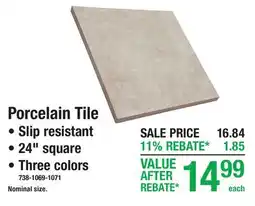Menards Porcelain Tile offer