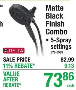 Menards DELTA Matte Black Finish Combo Showerheads offer