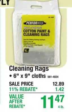 Menards Performax Cleaning Rags offer
