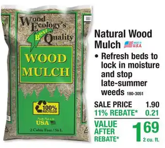 Menards Natural Wood Mulch offer