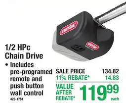 Menards 1/2 HP Chain Drive offer