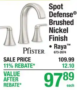 Menards Pfister Spot Defense Brushed Nickel Finish offer