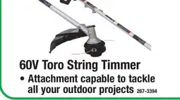 Menards 60V Toro String Timmer offer