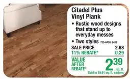 Menards Citadel Plus Vinyl Plank offer