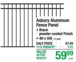Menards Asbury Aluminum Fence Panel offer