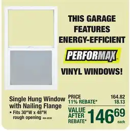 Menards Double-Hung Vinyl Window with Nailing Flange offer
