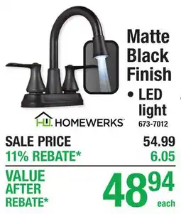 Menards Matte Black Finish offer
