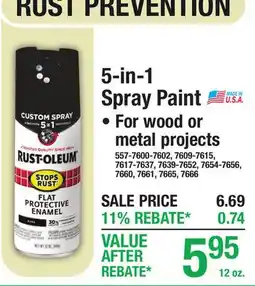 Menards 5-in-1 Spray Paint offer