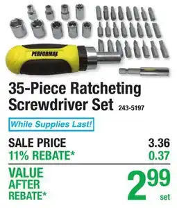 Menards 35-Piece Ratcheting Screwdriver Set offer