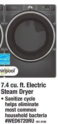 Menards 7.4 cu. ft. Electric Steam Dryer offer