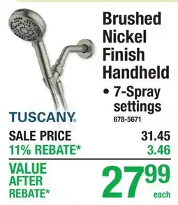 Menards Brushed Nickel Finish Handheld offer