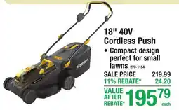 Menards 18 40V Cordless Push offer