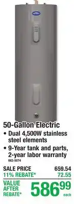 Menards 50-Gallon Electric offer
