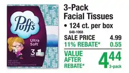 Menards 3-Pack Facial Tissues offer