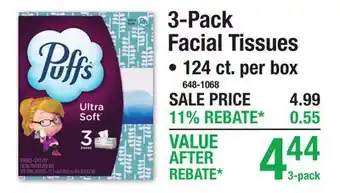Menards 3-Pack Facial Tissues offer