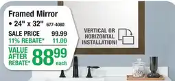 Menards Framed Mirror offer