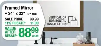 Menards Framed Mirror offer