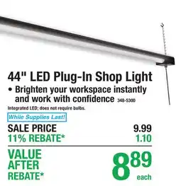Menards 44 LED Plug-In Shop Light offer