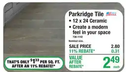 Menards Parkridge Tile offer