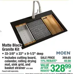 Menards Matte Black Granite Kit offer
