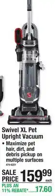 Menards Hoover Swivel XL Pet Upright Vacuum offer