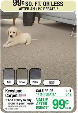 Menards Keystone Carpet offer