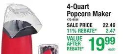 Menards 4-Quart Popcorn Maker offer