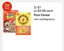 Walgreens Post Cereal offer