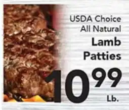 Eurofresh Market USDA Choice All Natural Lamb Patties offer