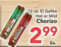 Eurofresh Market El Gallito Hot or Mild Chorizo offer