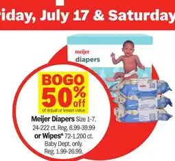 Meijer Meijer Diapers or Wipes offer