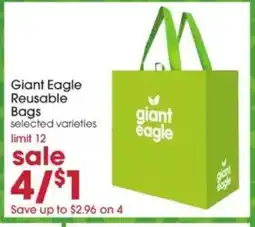 Giant Eagle Giant Eagle Reusable bags offer