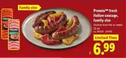 Lidl Premio™ fresh Italian sausage, family size offer