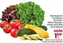 Giant Eagle Homegrown tomatoes, zucchini, yellow squash, green and red leaf lettuce offer