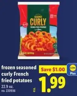 Lidl Frozen seasoned curly French fried potatoes offer