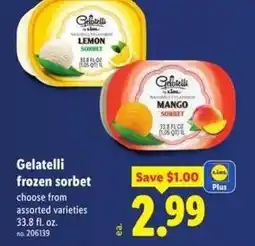 Lidl Gelatelli frozen sorbet offer