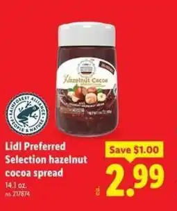 Lidl Lidl Preferred Selection hazelnut cocoa spread offer